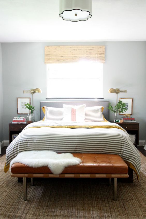 a neutral bedroom is ideal for both men and women and gold metals also fit both genders