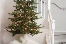 a small Christmas tree with lights is a cool and catchy decor idea for any space