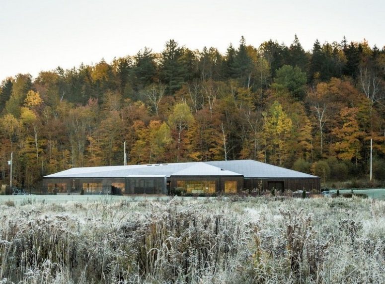 This amazing residence in Canada enjoys gorgeous views and features horizontal geometry with plenty of terraces