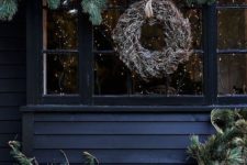 07 coordinate your indoor and outdoor decor, rock evergreens and a dried herb wreath to make your outdoor space hygge, too