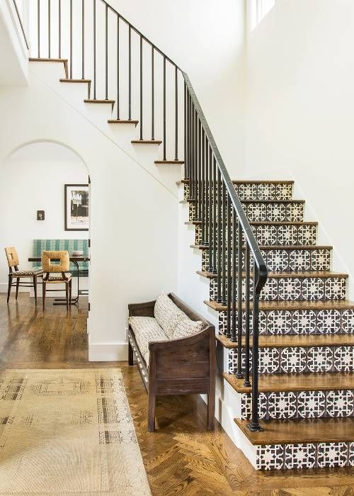 incorporate mosaic tiles into your interior cladding your stairs with them - such decor can be seen even in Mediterranean cities