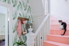 ombre living coral staircase design