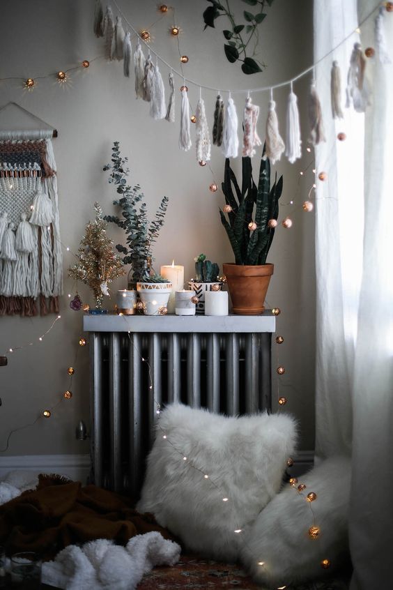 some twinkle lights over your space are right what you need to cozy up the space