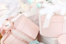 14 pastels can be another nice idea for Christmas decor, they are neutral yet bring some color to the space