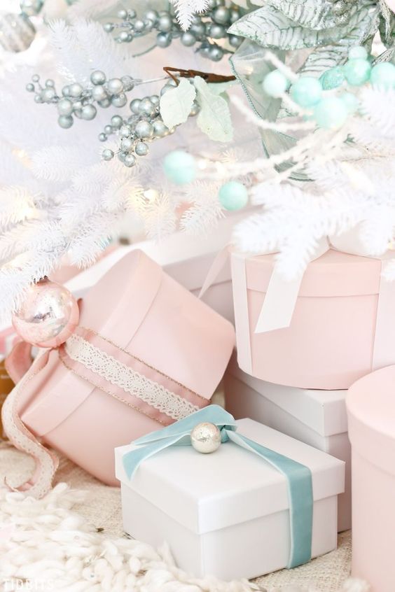 pastels can be another nice idea for Christmas decor, they are neutral yet bring some color to the space