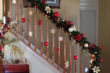 16 decorate the railing with evergreens and some ornaments of your choice, no floor space taken