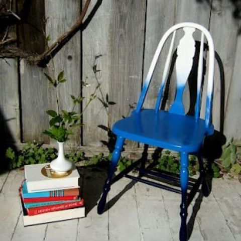 an ombre blue accent chair is an easy DIY project even for a starter, make one yourself of an old chair