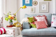 cute interior with lots of cool mismatched items