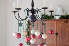 21 a chandelier can be also decorated with Christmas ornaments, it’s easy and very fast