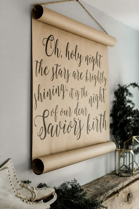 create such a calligraphy scroll with any text you like yourself and hang it on the wall for the holidays