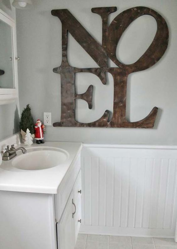 add large plywood letters to the wall and voila - you won't need more than that