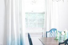 26 simple ombre curtains from white to light blue is a great idea for a beach or seaside interior and can be DIYed
