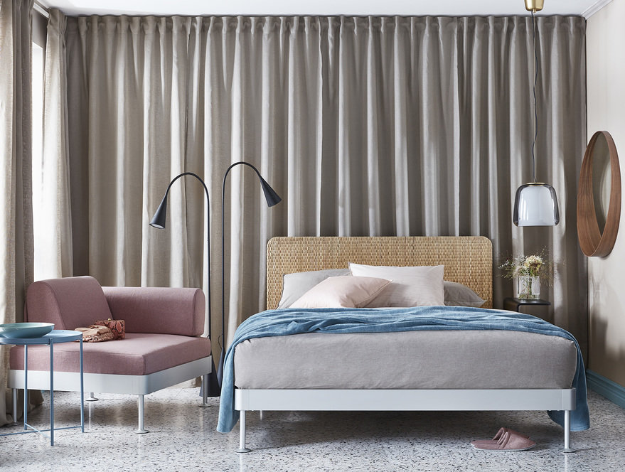 Delaktig bed is a Queen sized piece created by IKEA in collaboration with Tom Dixon, it features modern design and all the characteristic features of IKEA   personalizing and modularity