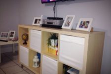 ikea shelving unit with cool boxes