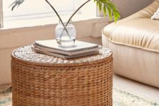 02 such a wicker coffee table and ottoman features a storage space inside and is great for many living rooms