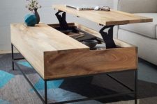 04 a minimalist coffee table that can be transformed into a desk or dining table easily and features storage