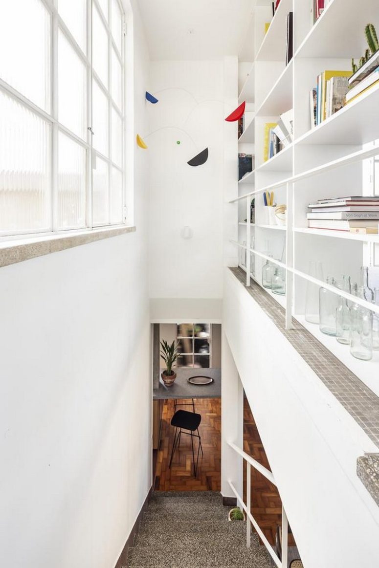Each inch of space is taken to use it - there is a storage unit over the staircase