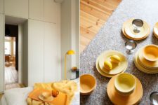 05 Yellows are integrated into the apartment decor everywhere, in each room
