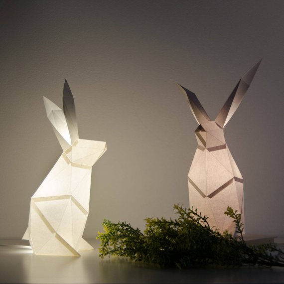 A duo of geometric rabbits is a gorgeous idea for your space