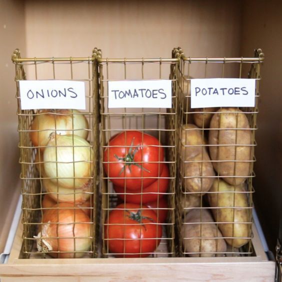 such wire binders for papers can be used for storing vegetables and fruits, too, it's a simple idea