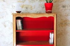 12 upcycle your vintage sideboard with red paint inside and it will completely change your space