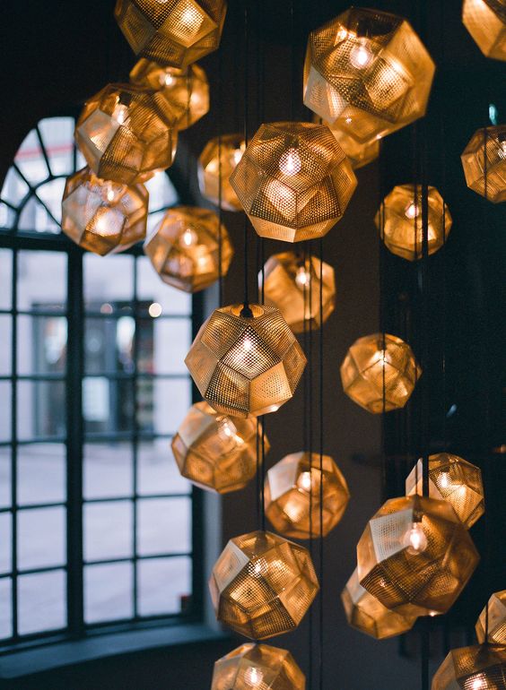 amazing faceted pendant lamps in clusters will highlight high ceilings and staircases