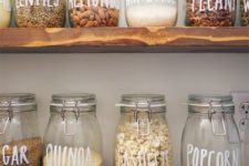 18 such stylish large jars for storage can be labeled just using a usual sharpie