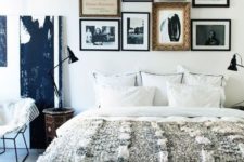 19 a printed rug and a fur throw are sure to make the bedroom more winter-like and cozier