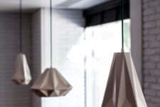 21 goemetric faceted pendant lamps in the kitchen will make your space wow