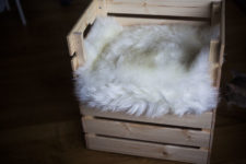 22 a simple and stylish cat bed made of a couple of Knagglig boxes and some faux fur