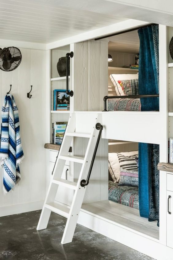 Even a small bedroom can accommodate a built in bunk bed when it's not enough space for two separate ones