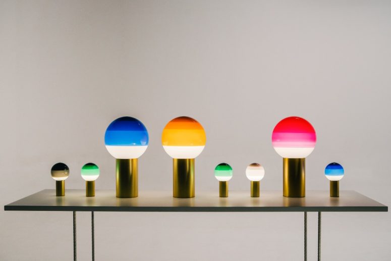 Dipping Lighting is a series of color block table lamps that will bring a trendy and bold touch