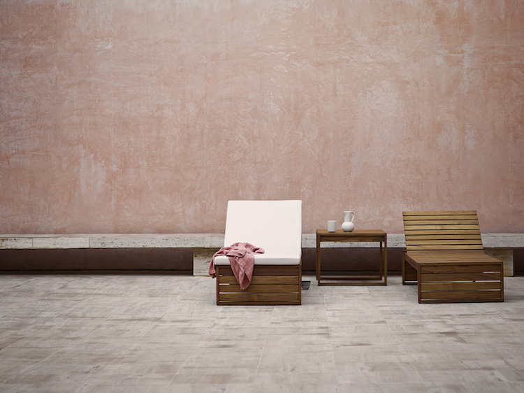 Indoor Outdoor furniture collection is a re edition of 1959 furniture series inspired by Cubism