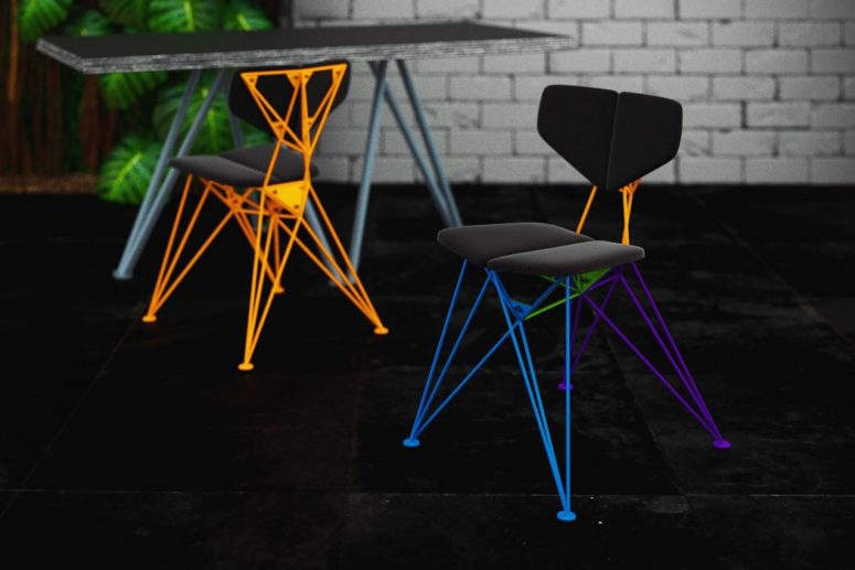 Colorful Geometric Star Chair For A Statement