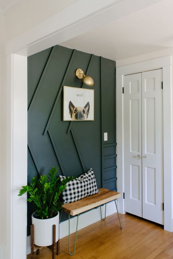 just one statement wall with paneling is a statement idea for any entryway that gives it an edge