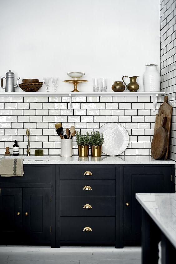 brass handles are a classic idea for every kitchen, this is timeless chic to go for
