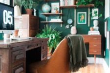 03 go green to feel like outside still being inside, it’s a gorgeous idea for every space, not only a home office