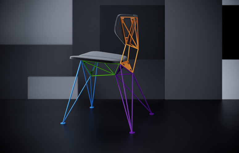 You may choose a chair not only with a solid color base but also with colorful parts