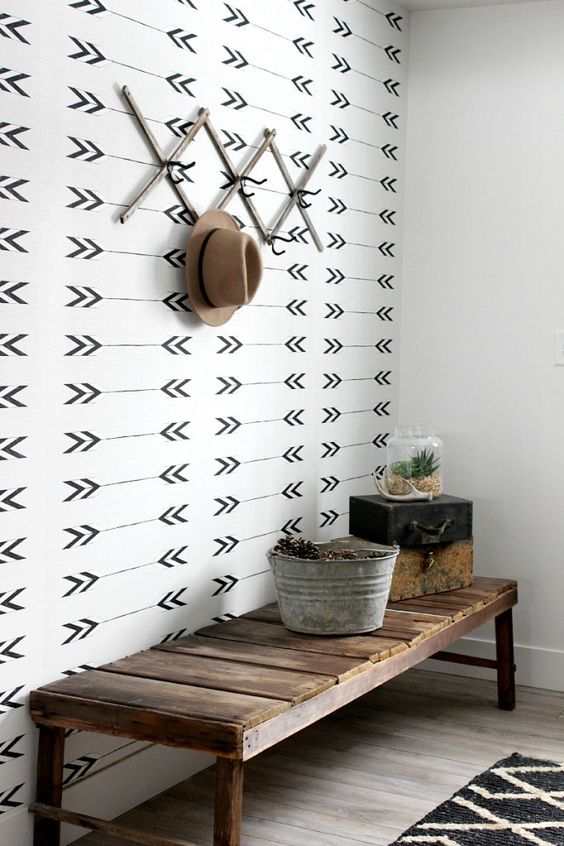 try catchy printed wallpaper for a statement wall, this is a very trendy idea to go for