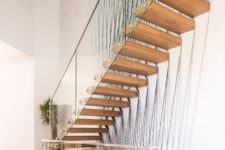 a practical space-saving modern floating staircase design