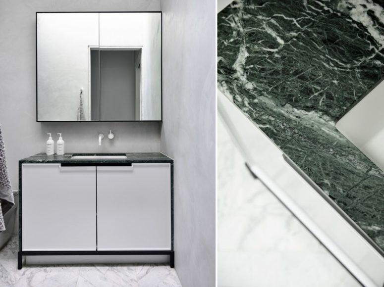 Marble adds elegnce to the kitchen and bathrooms