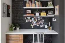 a chalkboard wall can always be decorated in a great way