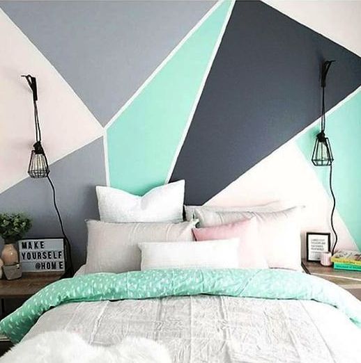 color blocking is a very edgy way to work with color in your bedroom and you may add a bold touch