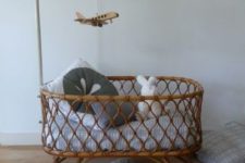 11 a rattan cradle is a cool boho inspired idea, which will make a stylish statement in your nursery