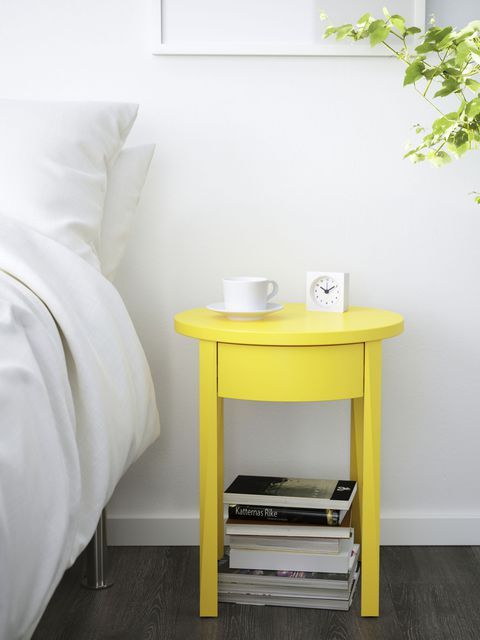 repaint your existing bedside table in some super bold color, and you'll give it a new look at once
