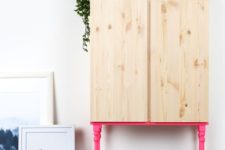 23 an Ivar cabinet placed on hot pink neon legs is a gorgeous idea, which won’t take much time to recreate