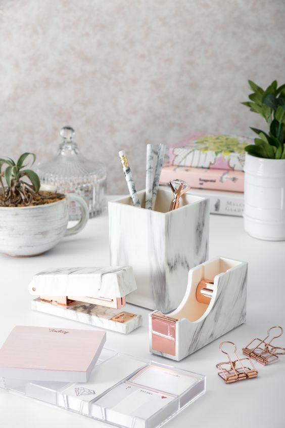 Stylish desk accessories are a must for every home office, craft or buy a whole set