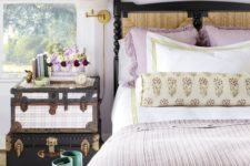 25 lilac curtains, pillows and a blanket are simple and cute accessories for a woman’s bedroom