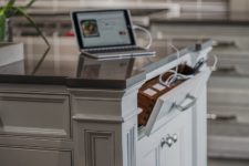 03 a drawer in your kitchen island is a tiny charging station that can be hidden anytime you don’t need it