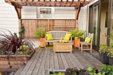 07 a bright summer deck decorated with orange and neon green touches for a bright ambience